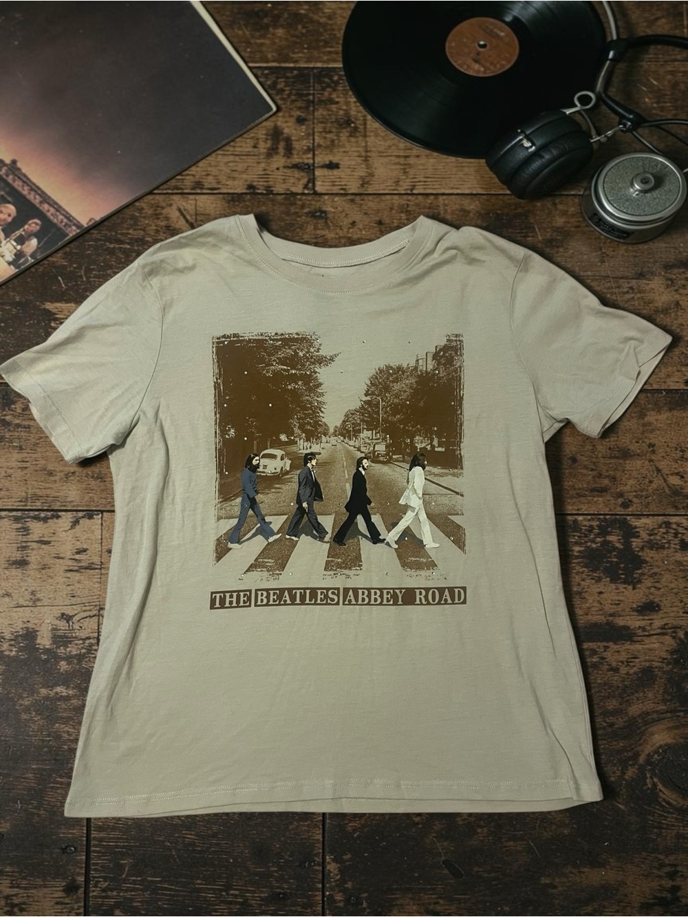 The Beatles Abbey Road Graphic Tee - Beige S NWOT